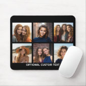 6 Foto-Collage Optionaler Text -- Farbe editierbar Mousepad (Mit Mouse)