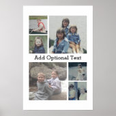 6 Foto-Collage Optionaler Text -- Farbe editierbar Poster (Vorne)