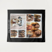 6 Foto-Collage Optionaler Text -- schwarzer Hinter Wandteppich (Vorderseite (Horizontal))