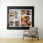 6 Foto-Collage Optionaler Text -- schwarzer Hinter Wandteppich (Beispiel (Horizontal))