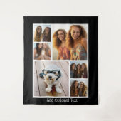 6 Foto-Collage Optionaler Text -- schwarzer Hinter Wandteppich (Vorderseite)