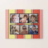 6 Foto Collage orange gelbe Streifen Puzzle (Horizontal)
