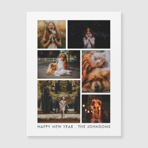 6 Foto Collage Personalisiert Neujahr Urlaub Magnetkarte