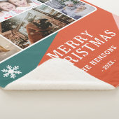 6 Foto Collage Pink Green Orange Weihnachtsfamilie Sherpadecke (3/4)