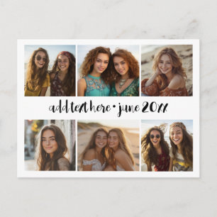 6-Foto-Collage-Raster - Weißer benutzerdefinierter Postkarte