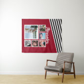 6 Foto Collage Red Strike Muster Personalisiert Wandteppich (Beispiel (Horizontal))