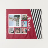 6 Foto Collage Red Strike Muster Personalisiert Wandteppich (Vorderseite (Horizontal))