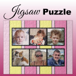 6 Foto Collage Rosa gelbe Streifen Puzzle<br><div class="desc">Gemeinsam Erinnerungen mit unserem maßgeschneiderten 6-Foto-Puzzle! Dieses Puzzle lasse Ihnen, sechs Ihrer liebsten Fotos auf unterhaltsame, interaktive Weise zu präsentieren. Die lichtdurchflutete, glänzende Oberfläche aus hochwertigen Materialien bringt Ihre Bilder zum Leben und sorgt für eine lange Lebensdauer. Ideal für jeden Anlass, von Geburtstag bis Feiertag, kombiniert dieses Puzzle Kreativität mit...</div>