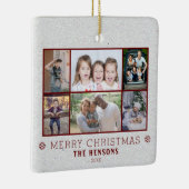 6 Foto Collage Snow Weihnachtsfamilie Keramikornament (Rechts)