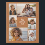 6 Foto Collage - Terracotta - Weißtext Künstlicher Leinwanddruck<br><div class="desc">6 Fotos in einem ungleichmäßigen Muster umgeben eine Öffnung für drei Textzeilen. Verwenden Sie 2 quadratische Fotos und 4 vertikale Fotos,  um diese Arbeit zu machen! Der Hintergrund ist weiß. Wenn Sie gewollt haben,  die Farben zu ändern,  klicken Sie auf den erweiterten Designbereich und sehen Sie mehr Auswahl.</div>