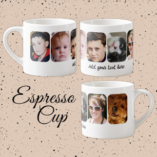 6-Foto-Collage Text hinzufügen weiß Espressotasse