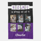 6 Foto Collage Tier Liebhaber lila Geschirrtuch (Vertikal)