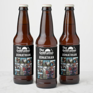 6 Foto-Collage Vatertag The Grillfather BBQ   Bierflaschenetikett