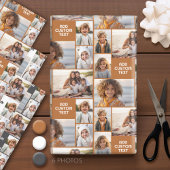 6 Foto Collage - verschiedene Farbtöne mit grobem Geschenkpapier Set