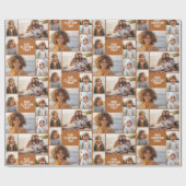 6-Foto-Collage - Vollfarben - weißer Textbaustein Geschenkpapier (Flach)