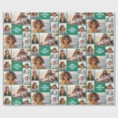 6-Foto-Collage - Vollfarben - weißer Textbaustein Geschenkpapier (Flach)
