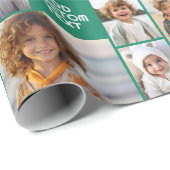 6-Foto-Collage - Vollfarben - weißer Textbaustein Geschenkpapier (Rolleneckpunkt)