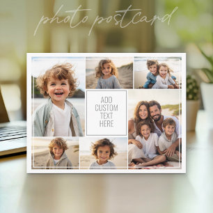 6-Foto-Collage - weißer Hintergrund - grauer Text Postkarte