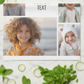 6 Foto-Collage - weißer Hintergrund - schwarzer Te Geschirrtuch (Gefaltet)