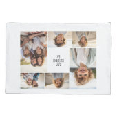 6 Foto-Collage - weißer Hintergrund - schwarzer Te Kissenbezug (Rückseite)