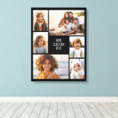 6 Foto-Collage - weißer Hintergrund - schwarzer Te Leinwanddruck (Insitu (Holzboden))