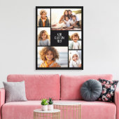 6 Foto-Collage - weißer Hintergrund - schwarzer Te Leinwanddruck (Insitu (Wohnzimmer))