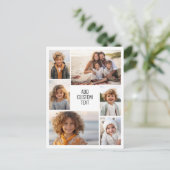 6 Foto-Collage - weißer Hintergrund - schwarzer Te Postkarte (Stehend Vorderseite)