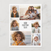 6 Foto-Collage - weißer Hintergrund - schwarzer Te Postkarte (Vorderseite)