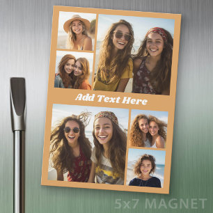 6 Foto-Collage Weißer Text - Kühlschrankmagnet Magnetkarte