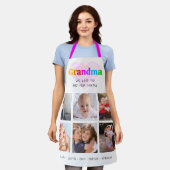 6 Foto Collage Wir Liebe Sie Oma farbenfroh kühl Schürze (Getragen)