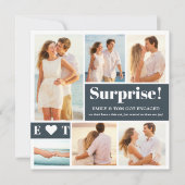 6 Foto Dark Gray Verlobung Ankündigung (Vorderseite)