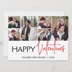 6 Foto Eleganter Romantischer Couple Valentinstag Feiertagskarte