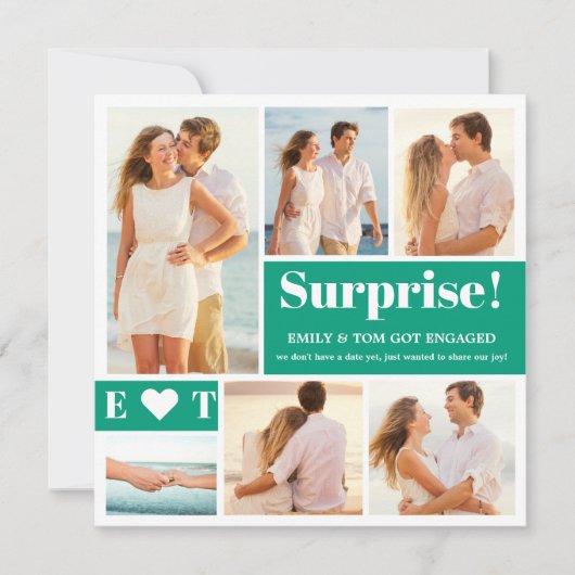 6 Foto Emerald Green Verlobung Ankündigung (Vorderseite)