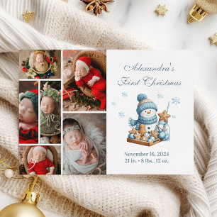 6 Foto Erste Weihnachts-Geburtsanzeige Feiertagskarte