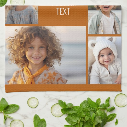 6 Foto - Farbhintergrund - Weißer Text Geschirrtuch (Gefaltet)