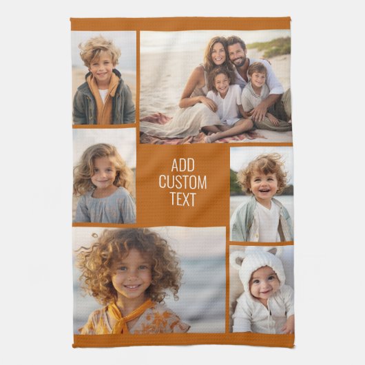 6 Foto - Farbhintergrund - Weißer Text Geschirrtuch (Vertikal)