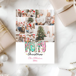 6 Foto Farbige Retro Fröhliche Weihnachten