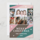 6 Foto Farbige Streifen Familie Frohe Weihnachten (Vorderseite)