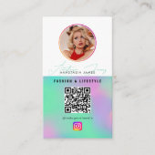 6 Foto Fütterte Grid Social Media QR Code Holograp Visitenkarte (Vorderseite)