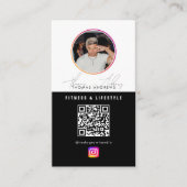 6 Foto Fütterte Grid Social Media QR Code Männlich Visitenkarte (Vorderseite)