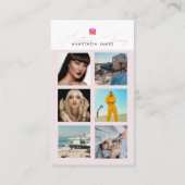 6 Foto Füttre Grid Social Media 2 QR Codes Visitenkarte (Rückseite)