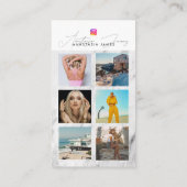 6 Foto Füttre Grid Social Media QR Code-Marble Visitenkarte (Rückseite)
