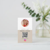 6 Foto Füttre QR-Code für soziale Medien Visitenkarte (Stehend Vorderseite)