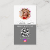 6 Foto Füttre QR-Code für soziale Medien Visitenkarte (Vorderseite)