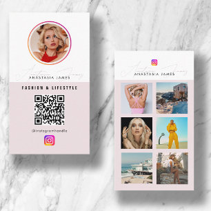 6 Foto Füttre QR-Code für soziale Medien Visitenkarte