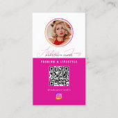 6 Foto Füttre QR-Code für soziale Medien Visitenkarte (Vorderseite)