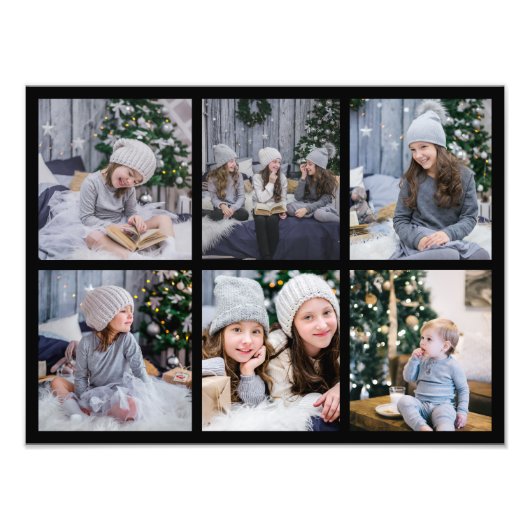6 Foto-Galeriengitter zeigen Schwarz als Rahmen an Fotodruck (Vorne)