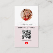 6 Foto Gefüttert Grid Vlogger Channel QR Code Visitenkarte (Vorderseite)