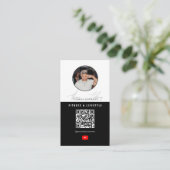 6 Foto Gefüttert Vlogger Channel QR Code Male Visitenkarte (Stehend Vorderseite)