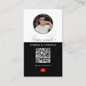 6 Foto Gefüttert Vlogger Channel QR Code Male Visitenkarte (Vorderseite)